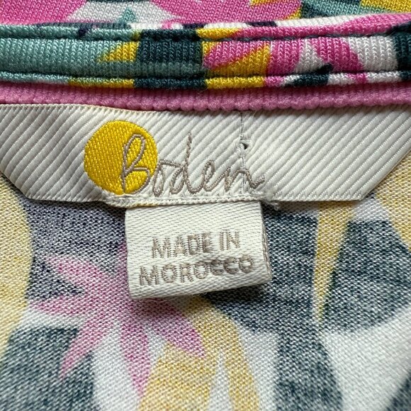 Boden 12R Womens Multicolored Abstract Palm Print Layla Jersey Knee Length Dress - Picture 2 of 16